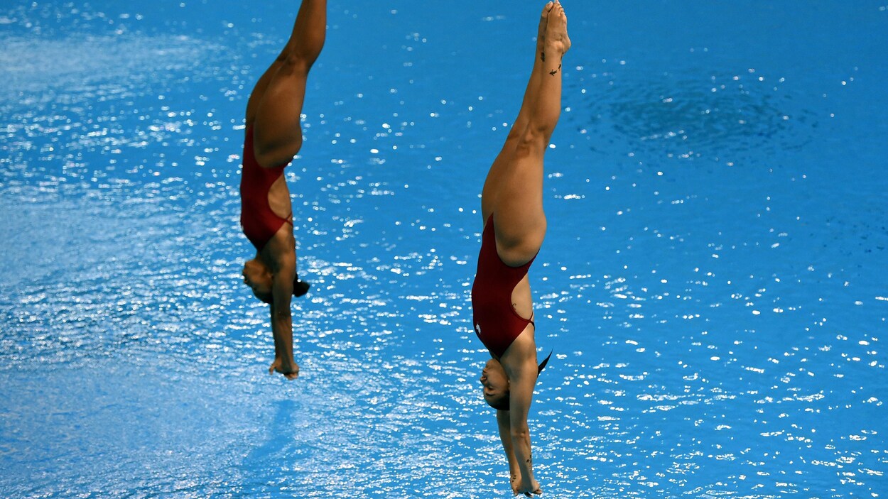 Les plongeuses Jennifer Abel et Pamela Ware