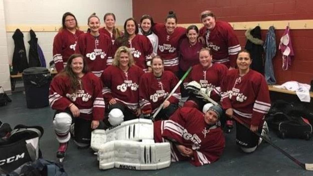 Une photo d'équipe au hockey féminin. Une photo d'équipe au hockey féminin.