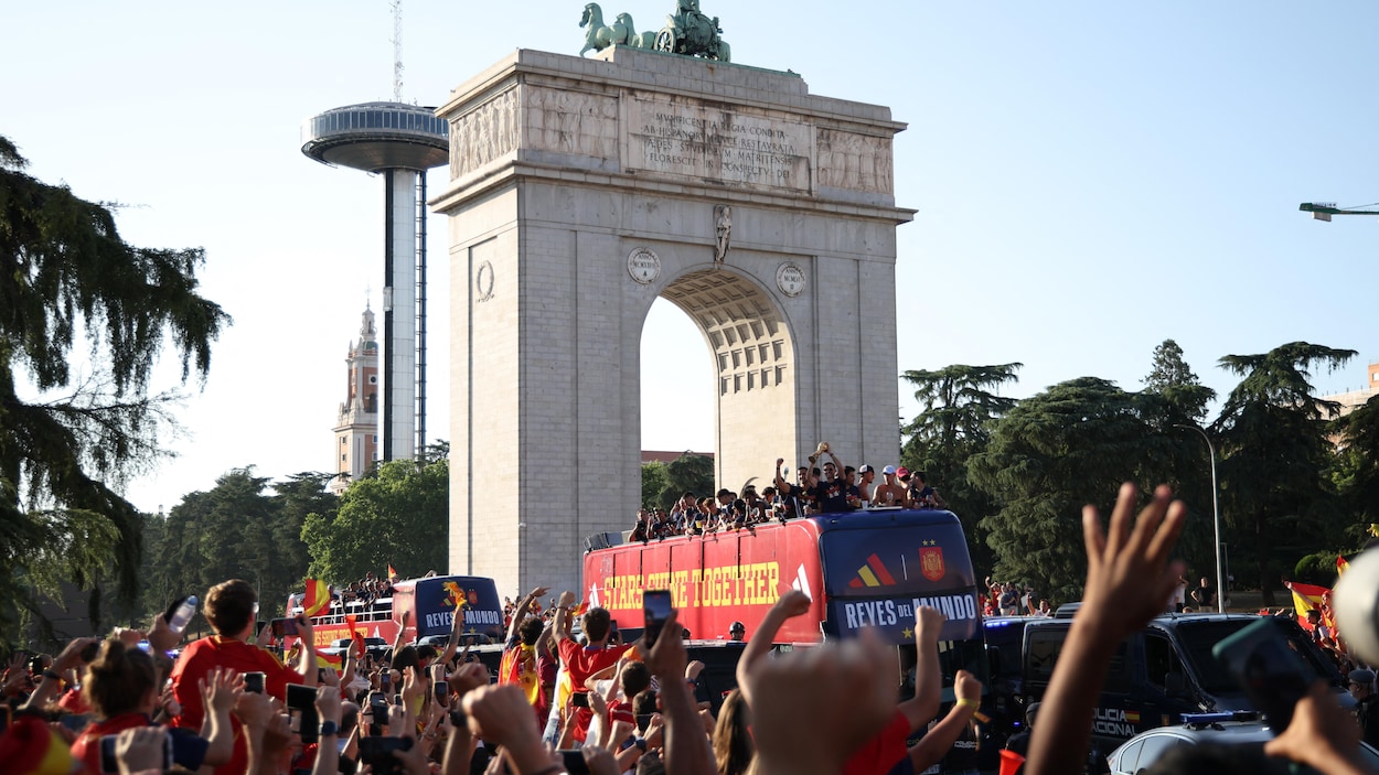 L’équipe espagnole célébrée à Madrid après son sacre au Mondial