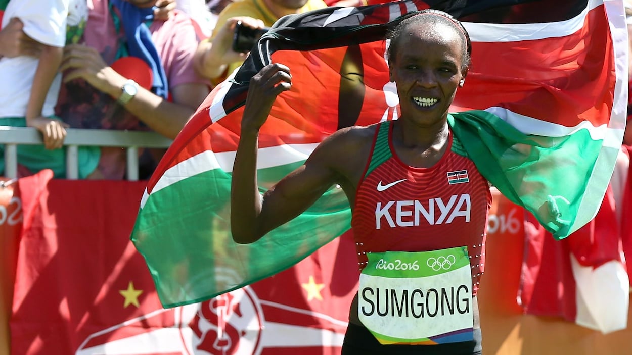 La marathonienne Jemima Jelagat Sumgong La marathonienne Jemima Jelagat Sumgong