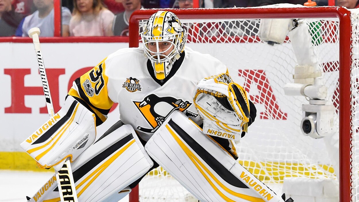 Matt Murray, devant le filet des Penguins de Pittsburgh Matt Murray, devant le filet des Penguins de Pittsburgh
