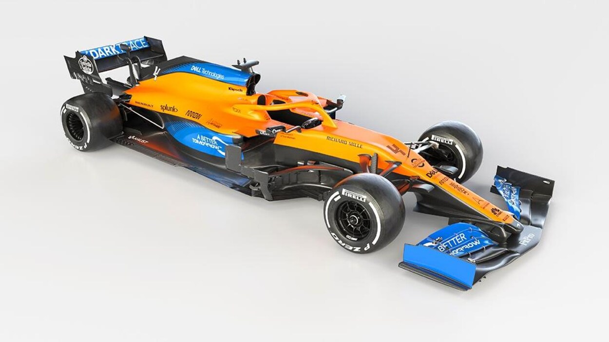 La McLaren MCL35 de la saison 2020
