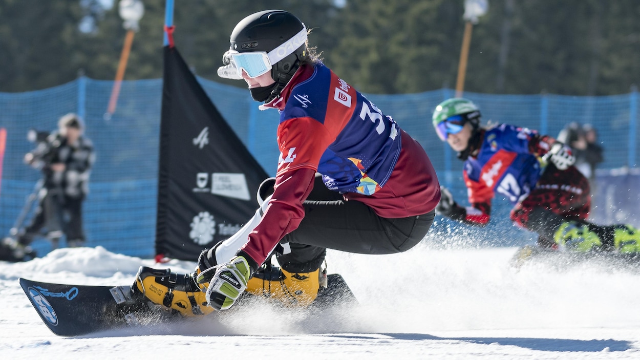 Megan Farrell sconfigge la sua avversaria ai Mondiali 2021 a Rokla, in Slovenia.