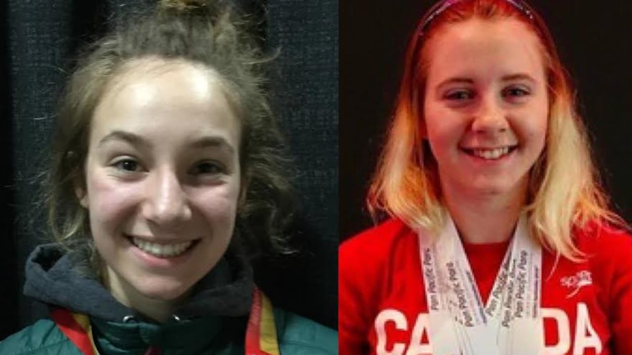 Deux jeunes femmes souriantes avec des médailles au cou.