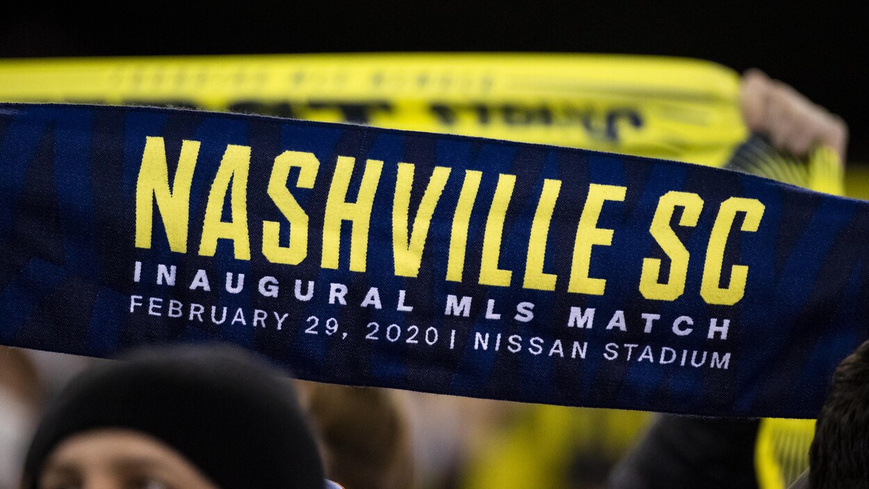 Une banderole avec le nom de l'équipe à son match inaugural dans la MLS le 29 février 2020.