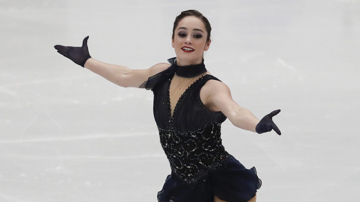 Canada's Kaetlyn Osmond during her free program at the World Figure Skating Championships in Milan, Italy