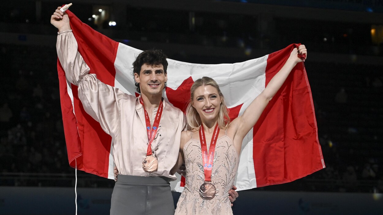 Piper Gilles et Paul Poirier sur le podium du Grand Prix de Pékin