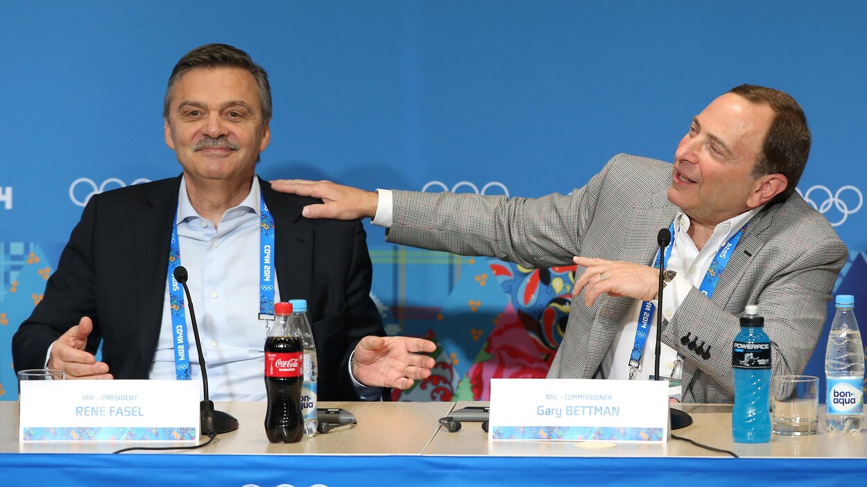 René Fasel et Gary Bettman à Sotchi, en février 2014 René Fasel et Gary Bettman à Sotchi, en février 2014
