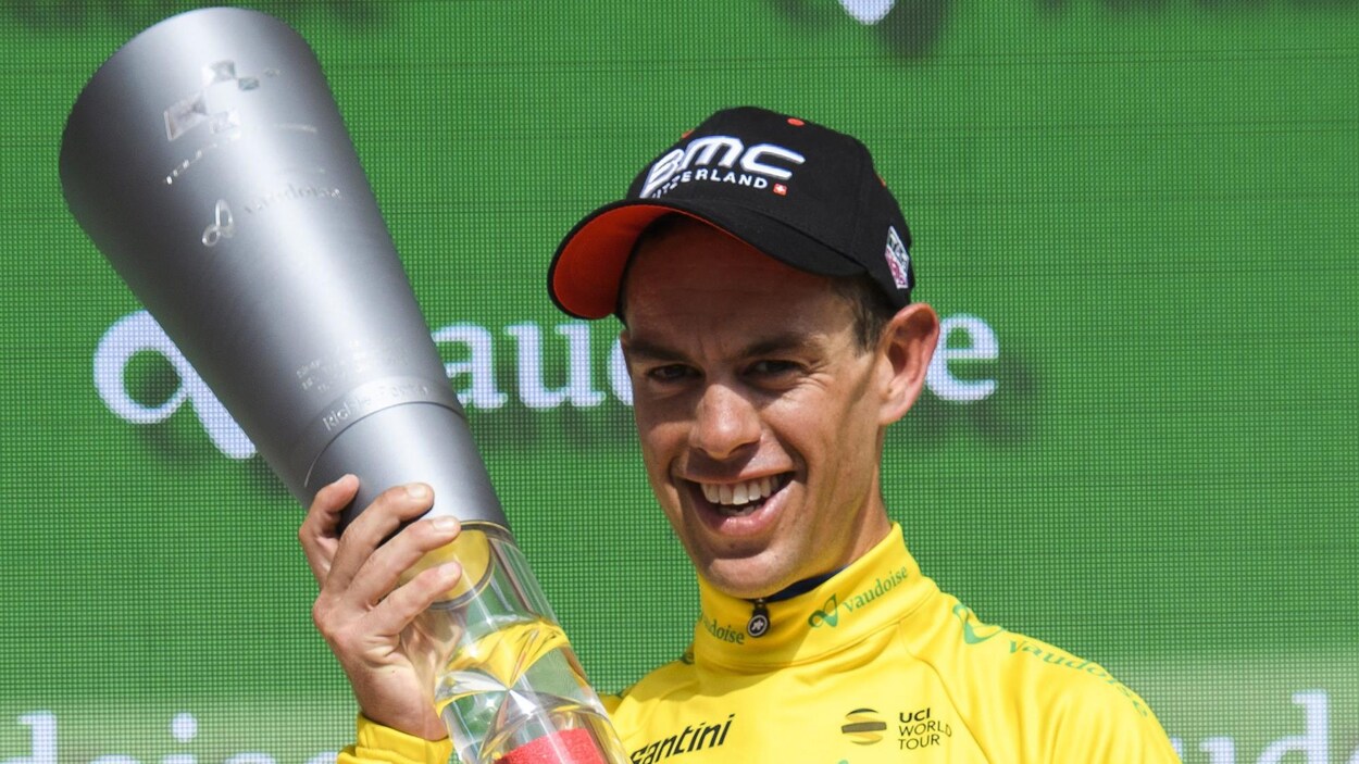 Richie Porte célèbre sa victoire. Richie Porte célèbre sa victoire.