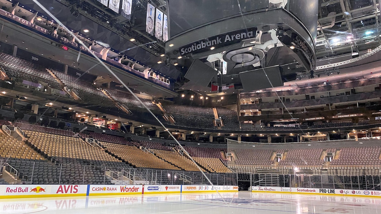 L'amphithéâtre est vide depuis que la LNH a suspendu ses activités le 12 mars 2020.