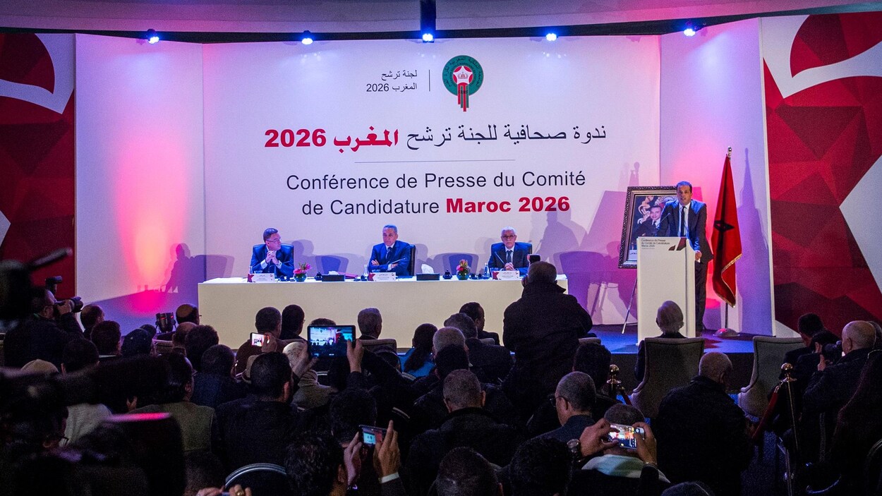 La conférence de presse du comité de candidature à l'organisation de la Coupe du monde de 2026 La conférence de presse du comité de candidature à l'organisation de la Coupe du monde de 2026