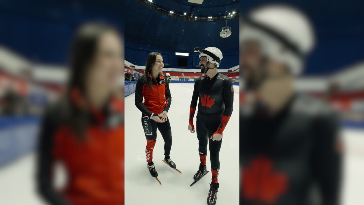 On essaie le patinage de vitesse courte piste