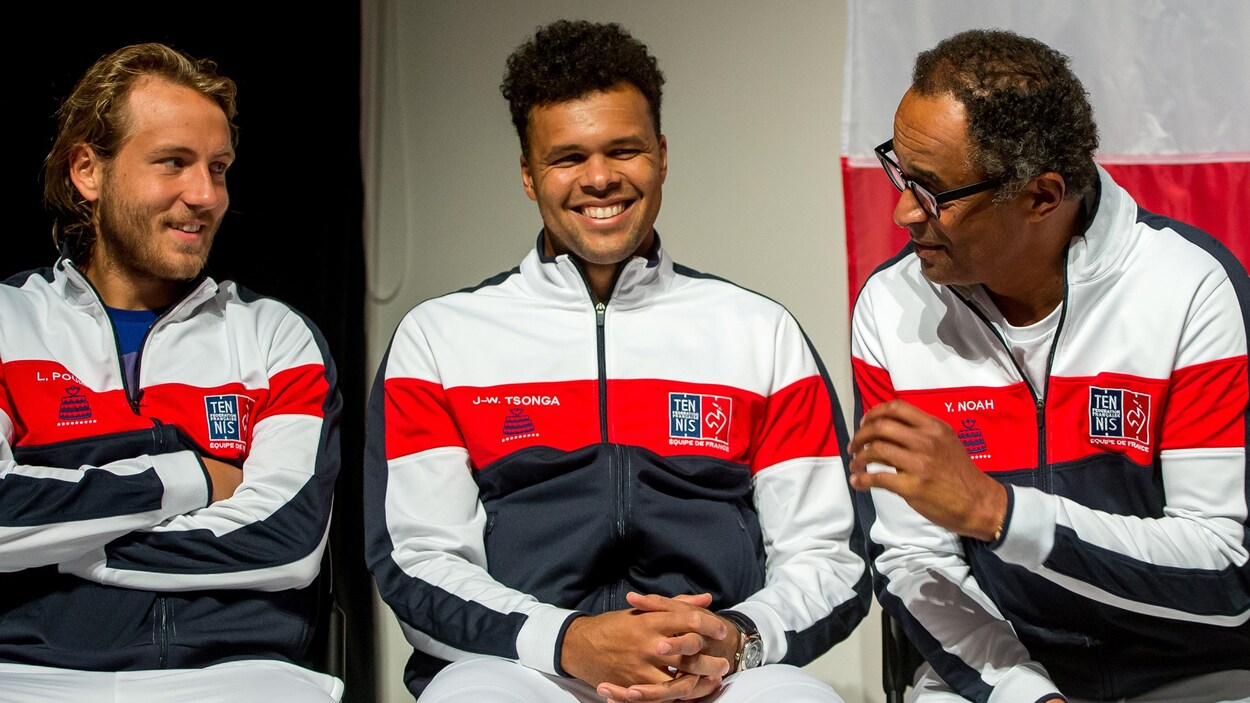 Lucas Pouille, Jo-Wilfried Tsonga et Yannick Noah Lucas Pouille, Jo-Wilfried Tsonga et Yannick Noah