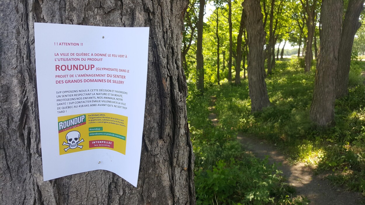 Une affiche anti-Roundup à Québec