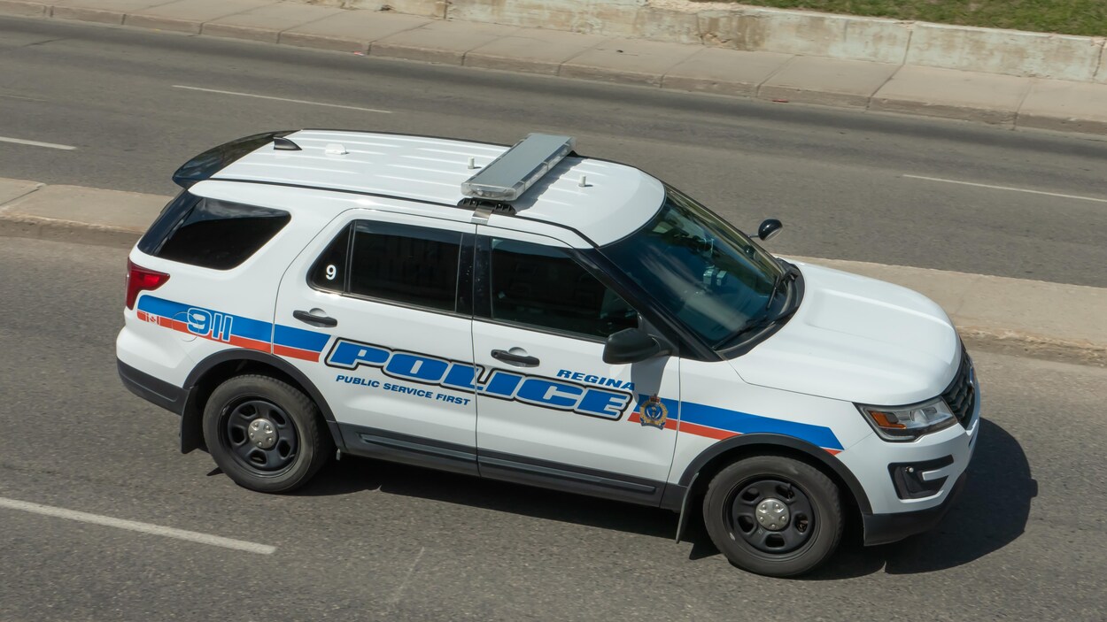 Une voiture de police à Regina, en Saskatchewan.