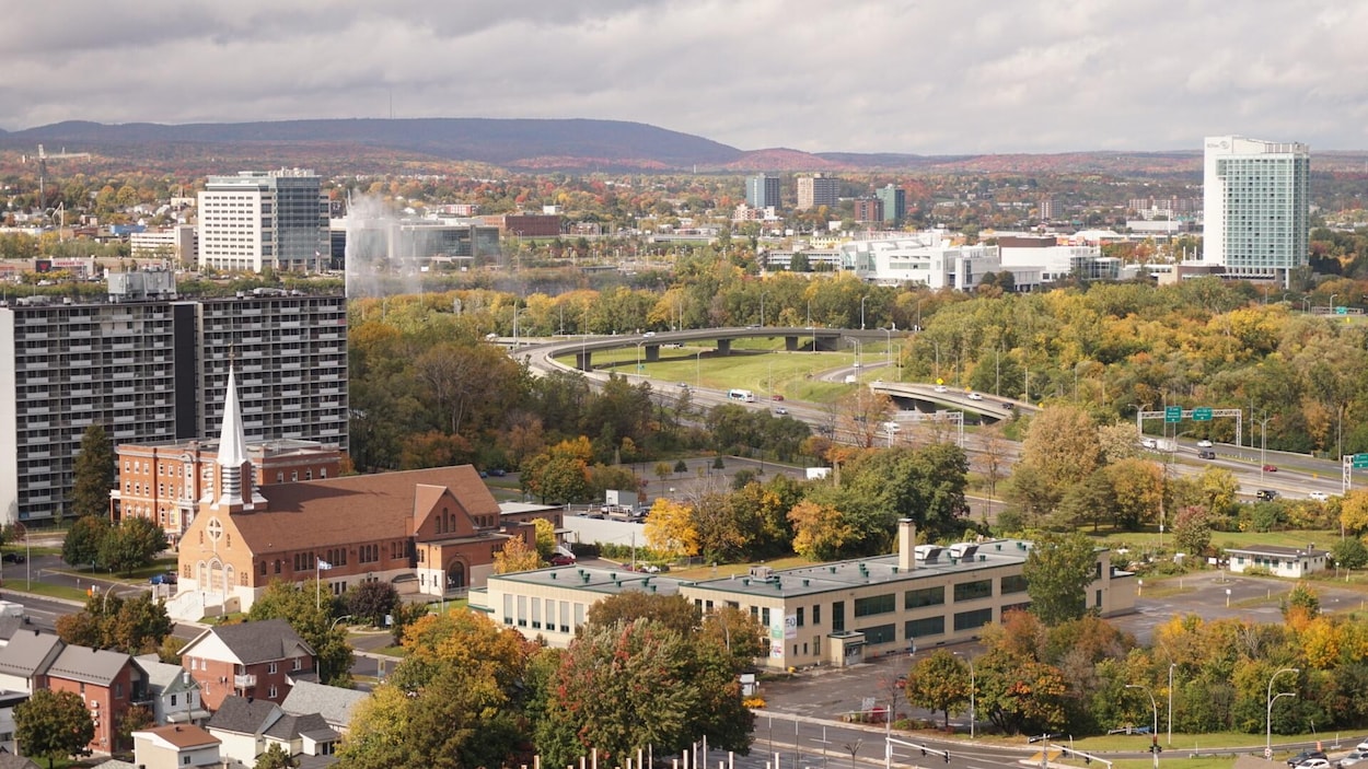 Vue aérienne de Gatineau.