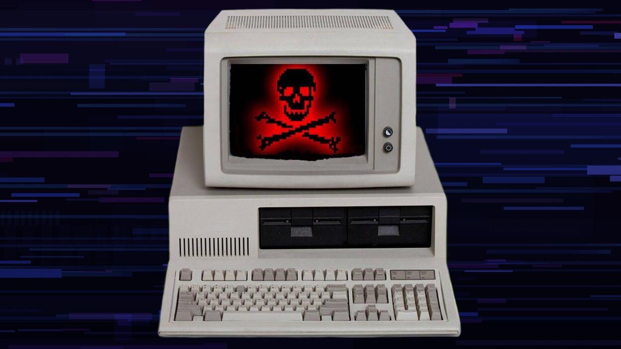 Ordinateur atteint d'un virus.