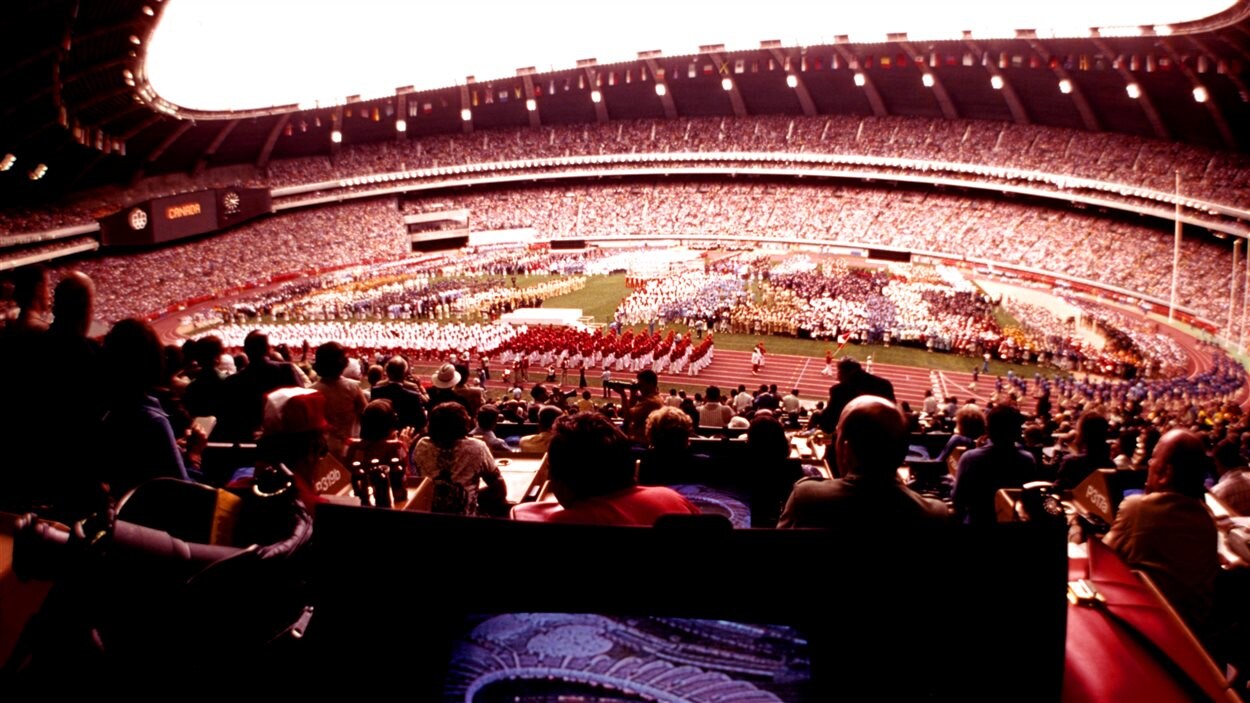 La cérémonie d'ouverture des Jeux olympiques de Montréal le 17 juillet 1976
