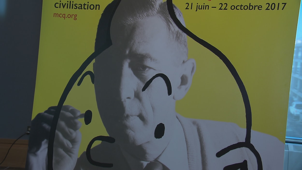 Affiche de l'exposition sur Hergé au Musée de la civilisation