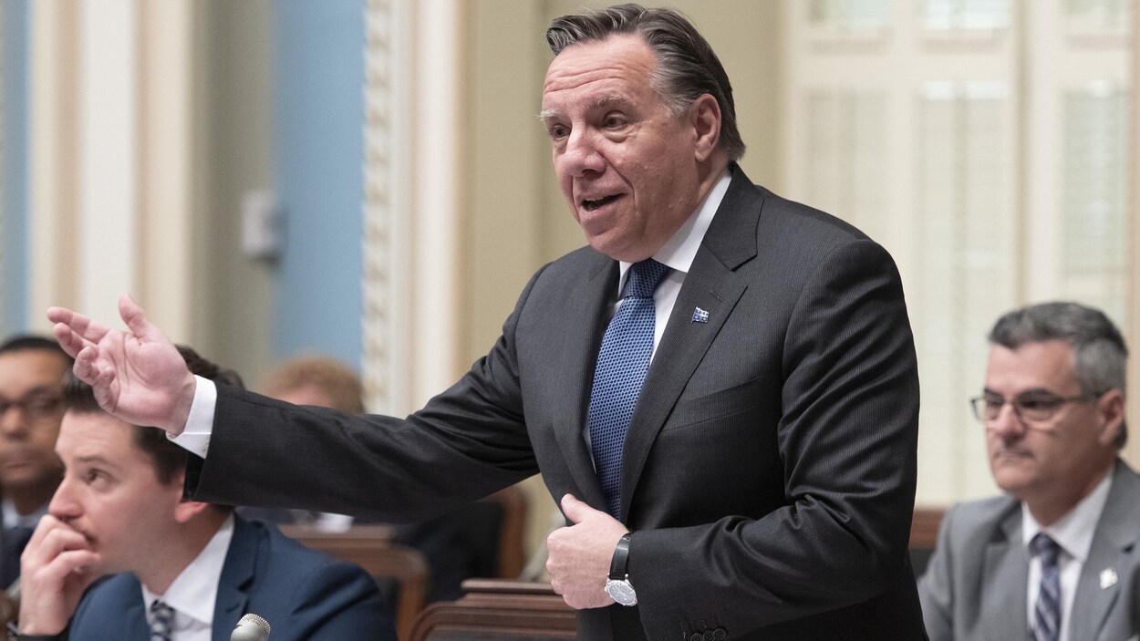 François Legault lors d'une allocution à l'Assemblée nationale.