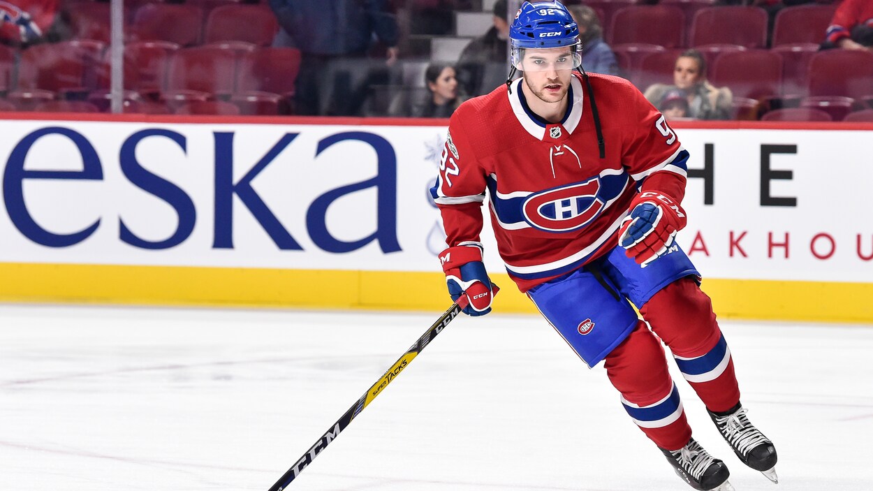 Jonathan Drouin à l'échauffement Jonathan Drouin à l'échauffement