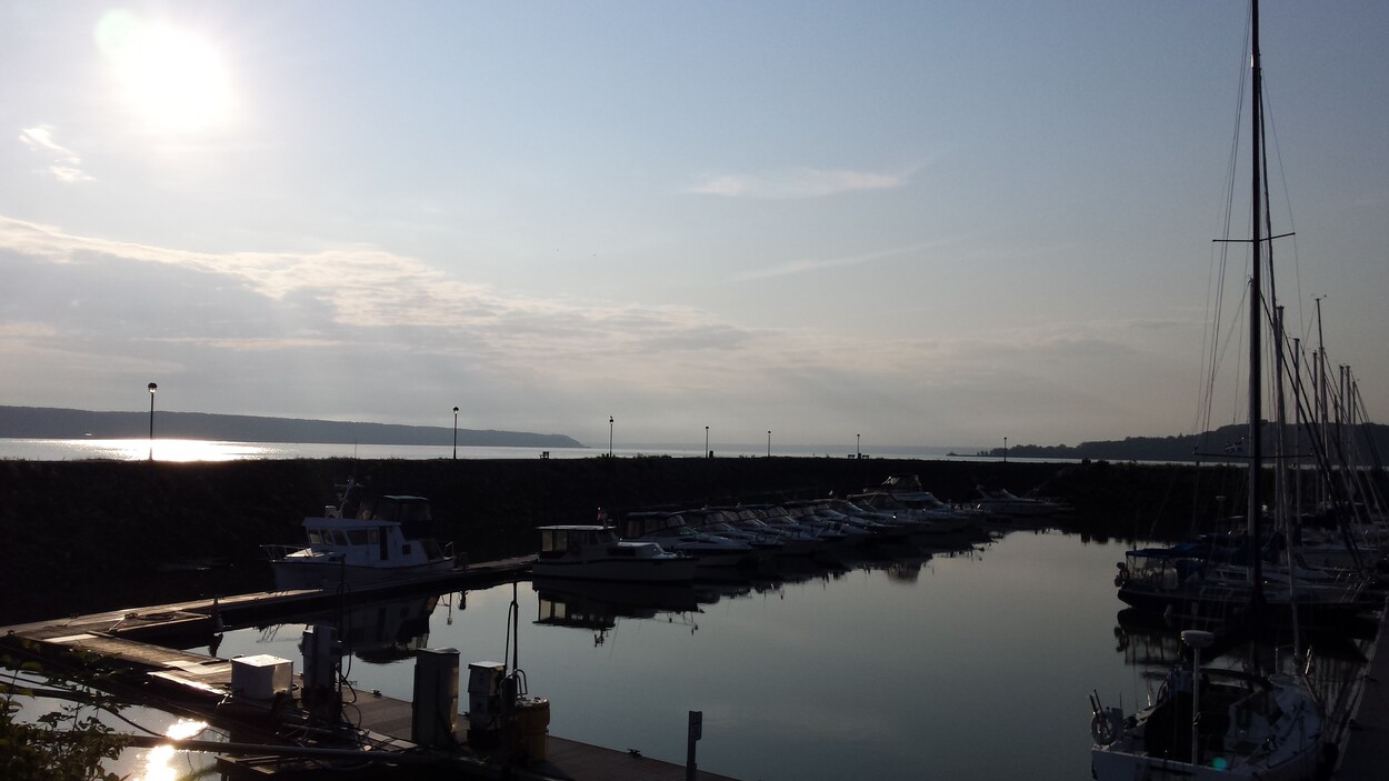 Des bateaux amarrés à la marina.
