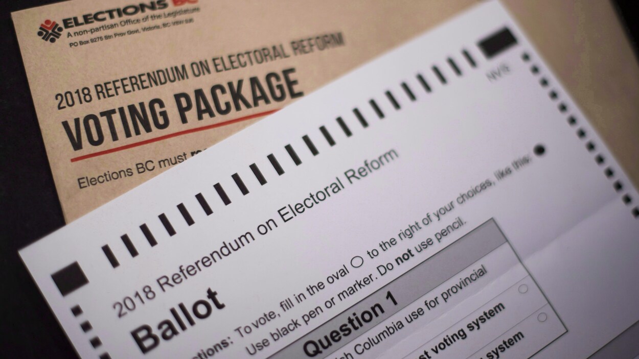 Un bulletin de vote par la poste d'Élections Colombie-Britannique.