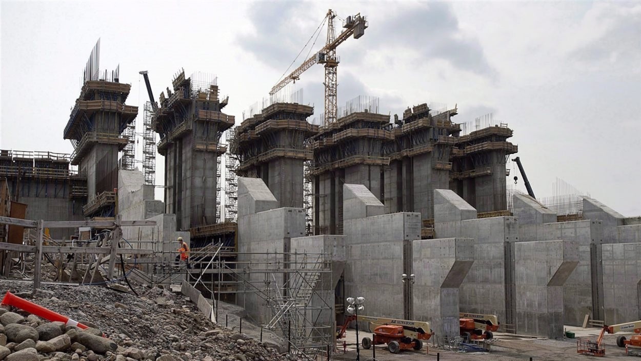 Le chantier de Muskrat Falls au Labrador, en juillet 2015 Le chantier de Muskrat Falls au Labrador, en juillet 2015