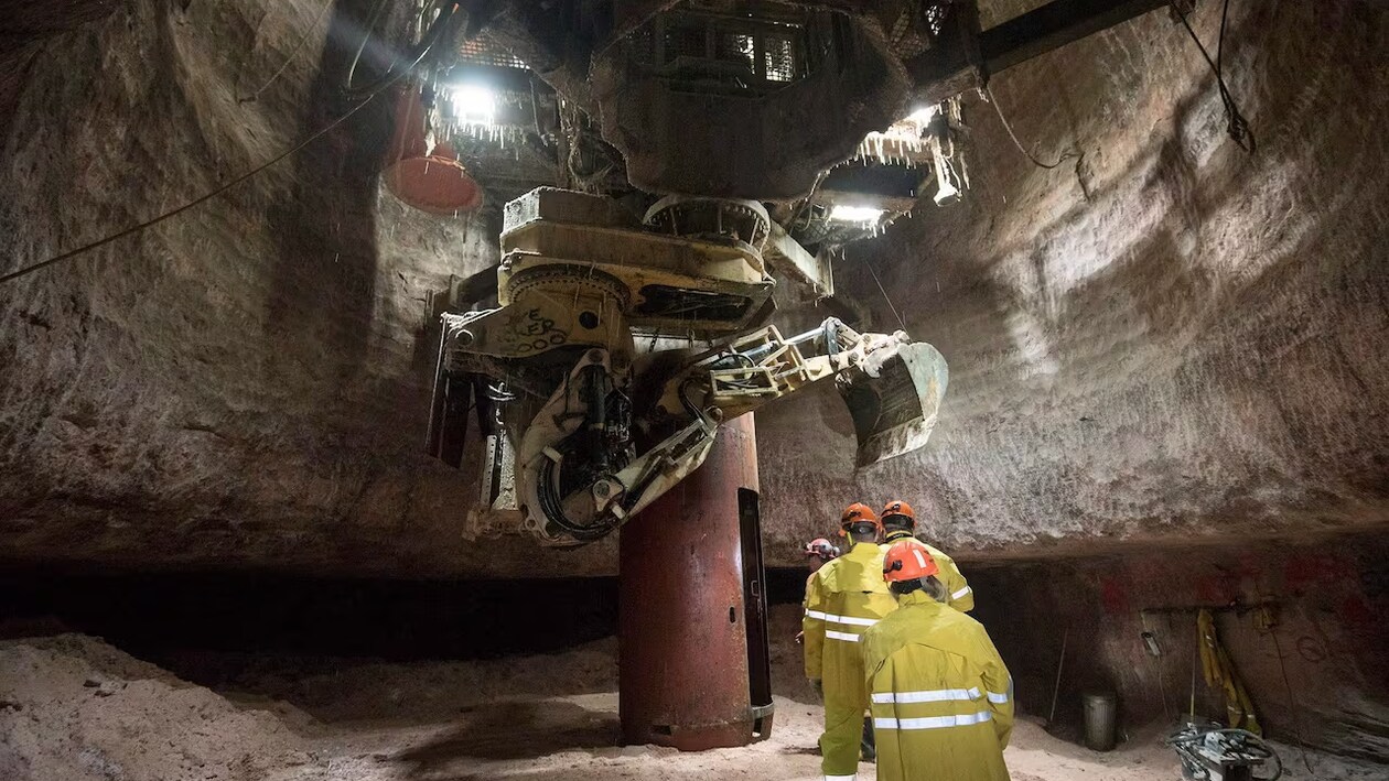 L'intérieur de la mine de potasse de Esterhazy, en Saskatchewan.