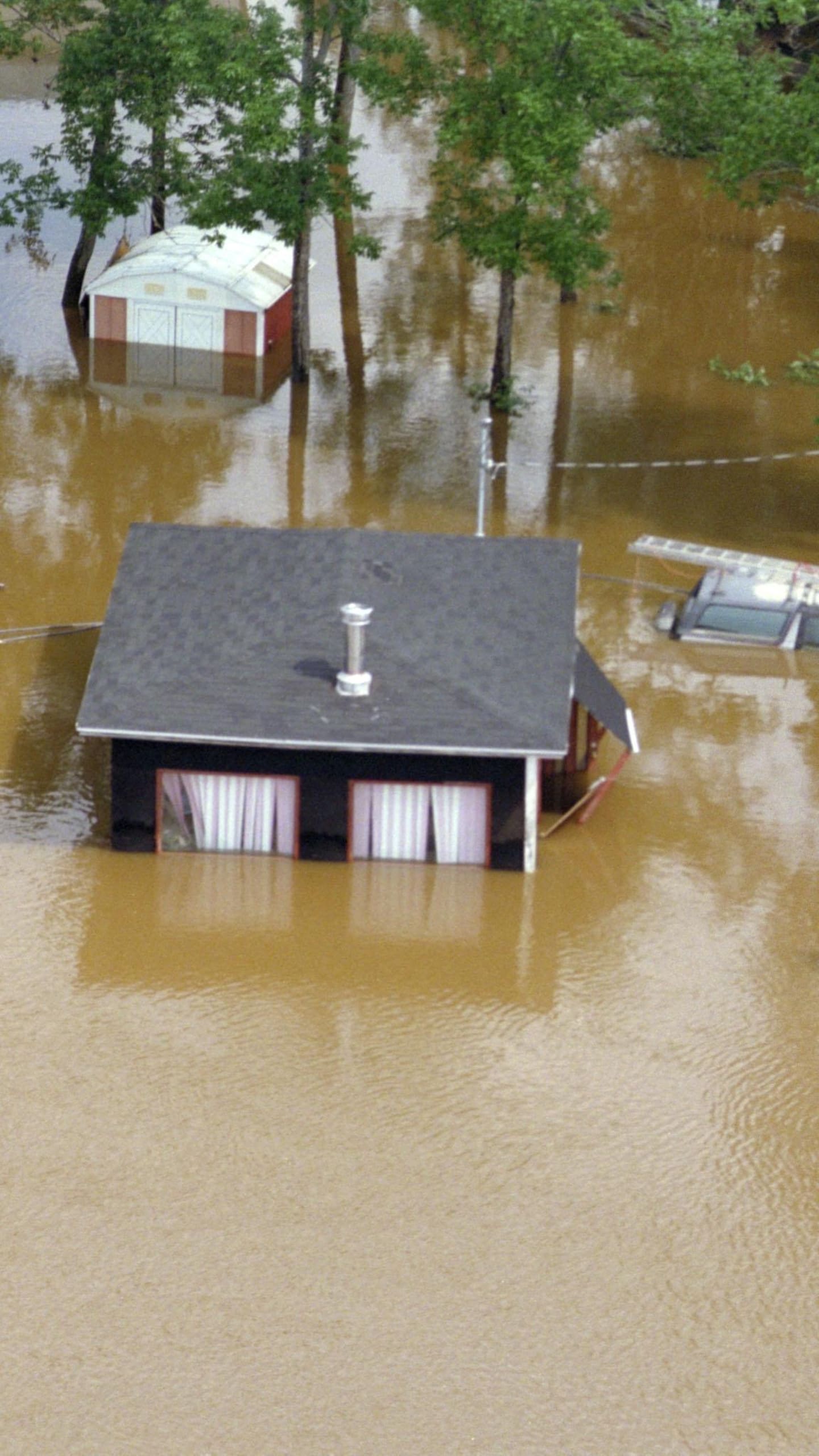 Une maison inondée.