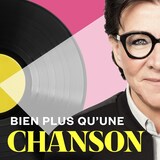 Une partie du visage de l'animatrice et un microsillon.