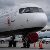 A plane on the runway.