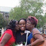 Arielle Townsend, centre, at her graduation from the University of Toronto with her grandmother Susan, right, and mother Nichola, left.