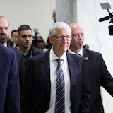 Bill Gates is shown leaving following a closed-door interview before the House's oversight committee investigating late financier and sex offender Jeffrey Epstein in Washington, D.C., on June 10. 