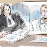 Brett Howden being questioned by assistant Crown attorney Meaghan Cunningham. 