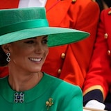 Catherine, Princess of Wales, returns to Buckingham Palace after the Trooping the Colour parade in London on June 17, 2023. 