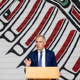 Prime Minister Mark Carney speaks during the First Nations Summit at the Canadian Museum of History in Gatineau, Que., on July 17.