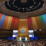 El Secretario General de las Naciones Unidas, Antonio Guterres, interviene en la sesión inaugural de la segunda cumbre sobre los Objetivos de Desarrollo Sostenible (ODS) el 18 de septiembre de 2023.