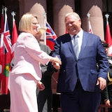 Doug Ford was sworn in for his second term as Ontario premier, along with the newly appointed ministers of his cabinet, during an outdoor ceremony in front of the Legislature on Friday morning. 