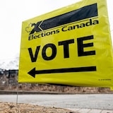 An Elections Canada poll office sign.