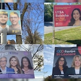 صورة مركبة لملصقات انتخابية.