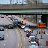 Traffic jams on the Don Valley Freeway in Toronto.