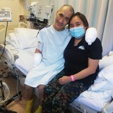 Ernie Eetak of Arviat, Nunavut, and his wife, Angeline Eetak, at the hospital.
