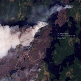 Fotografía de un incendio forestal tomada por un satélite.