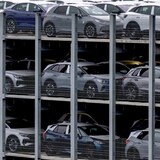 Electric vehicles produced by Volkswagen Saxony are seen in Zwickau, Germany, earlier this month. Electric car sales increased by 240 per cent in the past two years, the report found. (Hendrik Schmidt/dpa/The Associated Press)