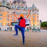 Gurdeep Pandher performed a bhangra dance in front of the iconic Château Frontenac.