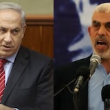 Israeli Prime Minister Benjamin Netanyahu, left, and Hamas leader Yahya Sinwar 'bear criminal responsibility' for war crimes and crimes against humanity, the chief prosecutor of the International Criminal Court said in a statement released Monday. 