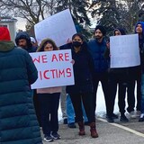 Dozens of international students showed up at a park in Brampton, Ont., recently to fight to stay in Canada. (Submitted by Harinder Singh)