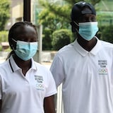 Rose Nathike Lokonyen, à gauche, et James Nyang Chiengjiek, à droite