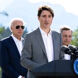 Canadian Prime Minister Justin Trudeau appears at the NATO summit in Madrid on Wednesday.